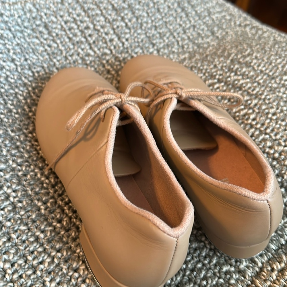 Bloch Womens S0321L Sync Caramel Tan Leather Lace Up Jazz Tap Dance Shoes 8.5
